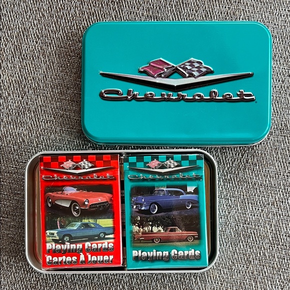 Vintage 1999 Limited Edition Collectible Chevrolet Playing Cards in Tin NEW - Picture 1 of 6